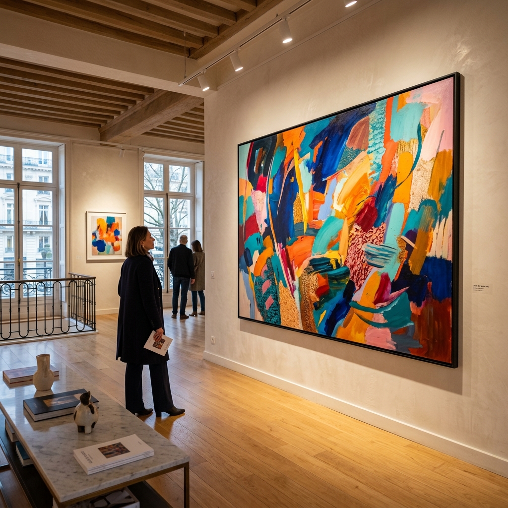 Vue d'une galerie d'art contemporain